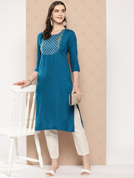 Yufta Women Yoke Design Chikankari Kurta