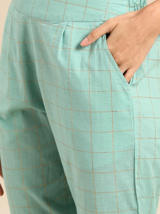 All about you Ethnic Motifs Printed Regular Pure Cotton Straight Kurta With Trouser