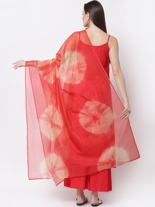 Myshka Women Red Kurta with Palazzos & With Dupatta