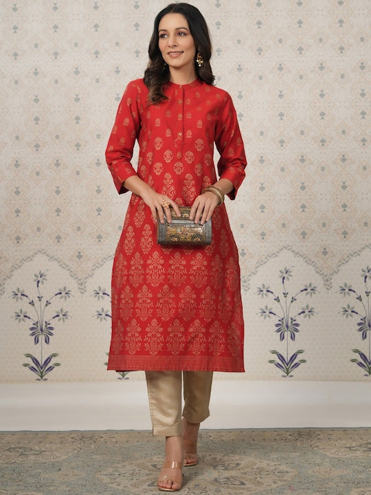 House of Pataudi Ethnic Motifs Printed Straight Kurta