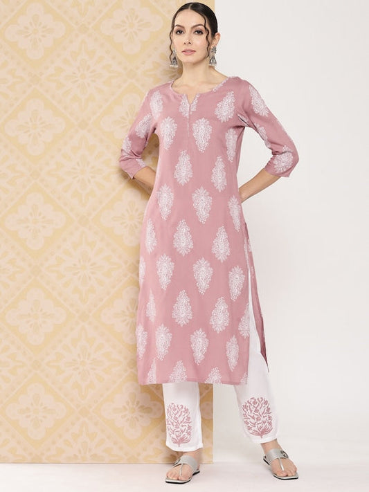 Yufta Women Ethnic Motifs Printed Regular Kurta with Trousers