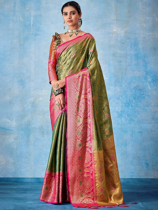 Sangria Woven Design Zari Kanjeevaram Saree