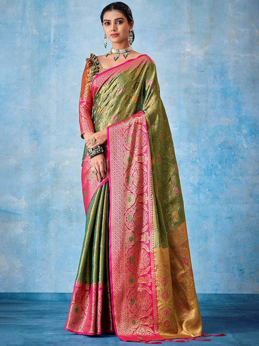 Sangria Woven Design Zari Kanjeevaram Saree