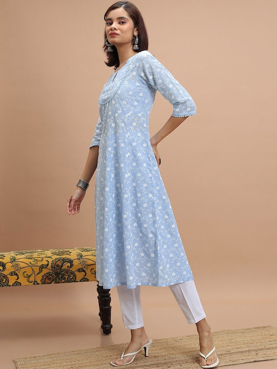Vishudh Floral Embroidered Anarkali Kurta