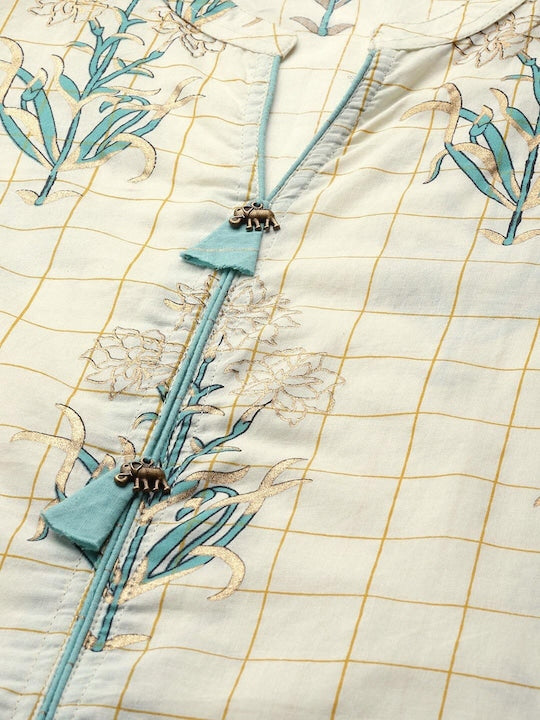 All about you Ethnic Motifs Printed Regular Pure Cotton Straight Kurta With Trouser