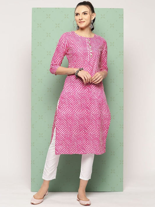 Yufta Leheriya Printed Gotta Patti Pure Cotton Kurta