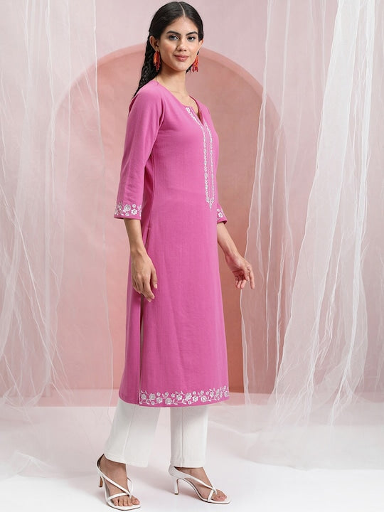 Vishudh Floral Embroidered Kurta