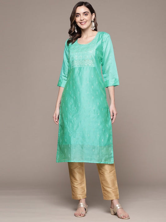 Anubhutee Women Floral Yoke Design Kurta