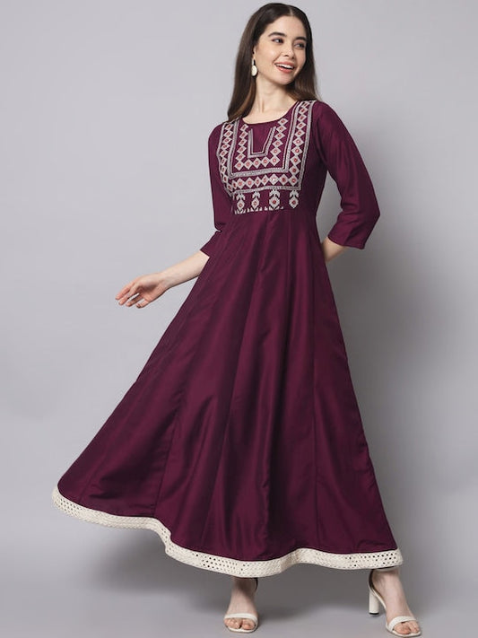 Myshka Embroidered Anarkali Ethnic Dresses