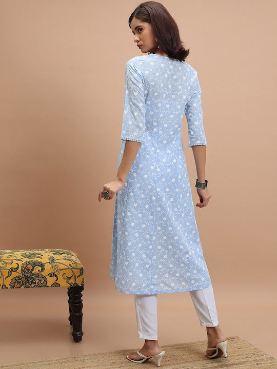 Vishudh Floral Embroidered Anarkali Kurta