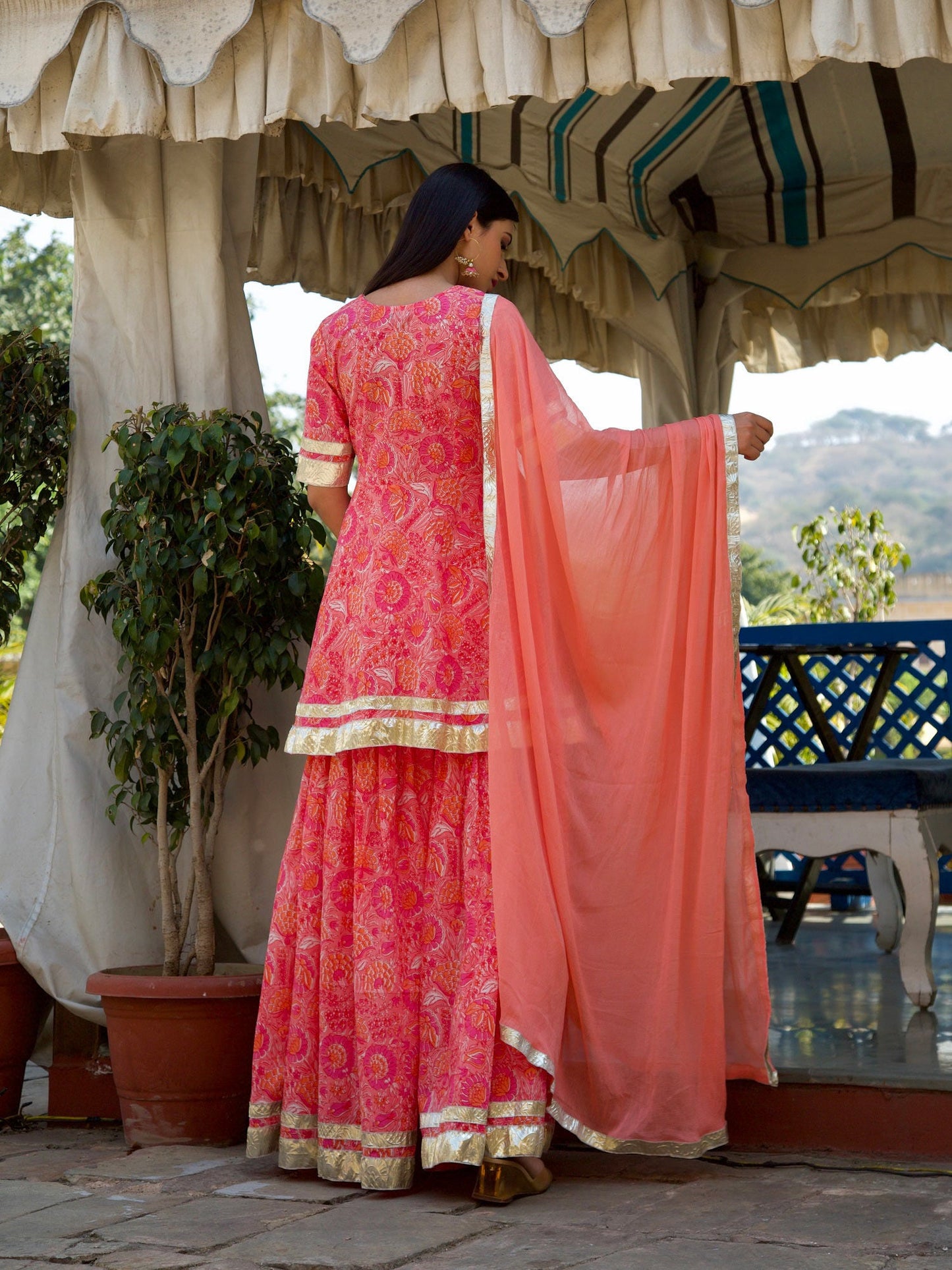 ONEWE INDIA Aasma Sharara Set (Set of 3)