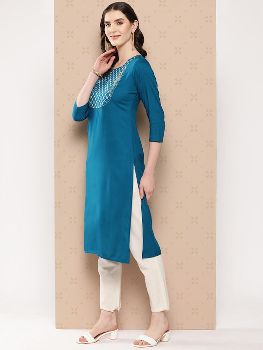Yufta Women Yoke Design Chikankari Kurta