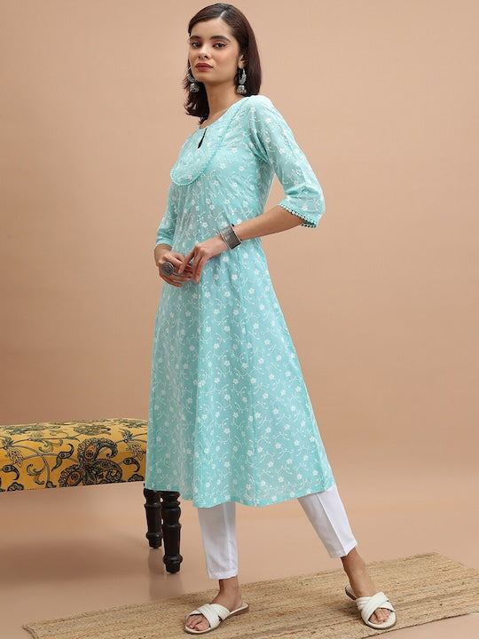 Vishudh Floral Embroidered Anarkali Kurta