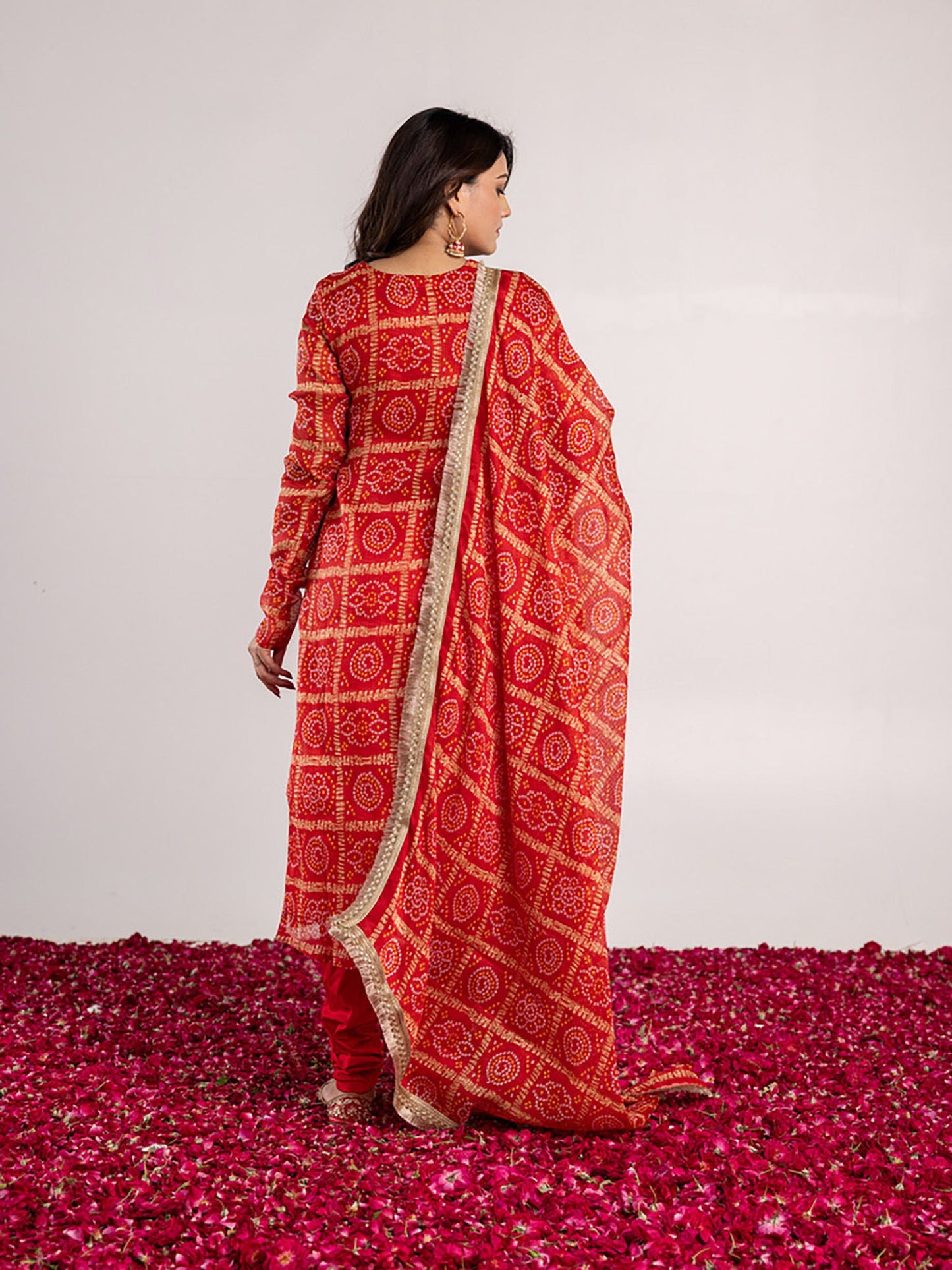 ONEWE INDIA Mati Kurta with Churidar & Dupatta (Set of 3)
