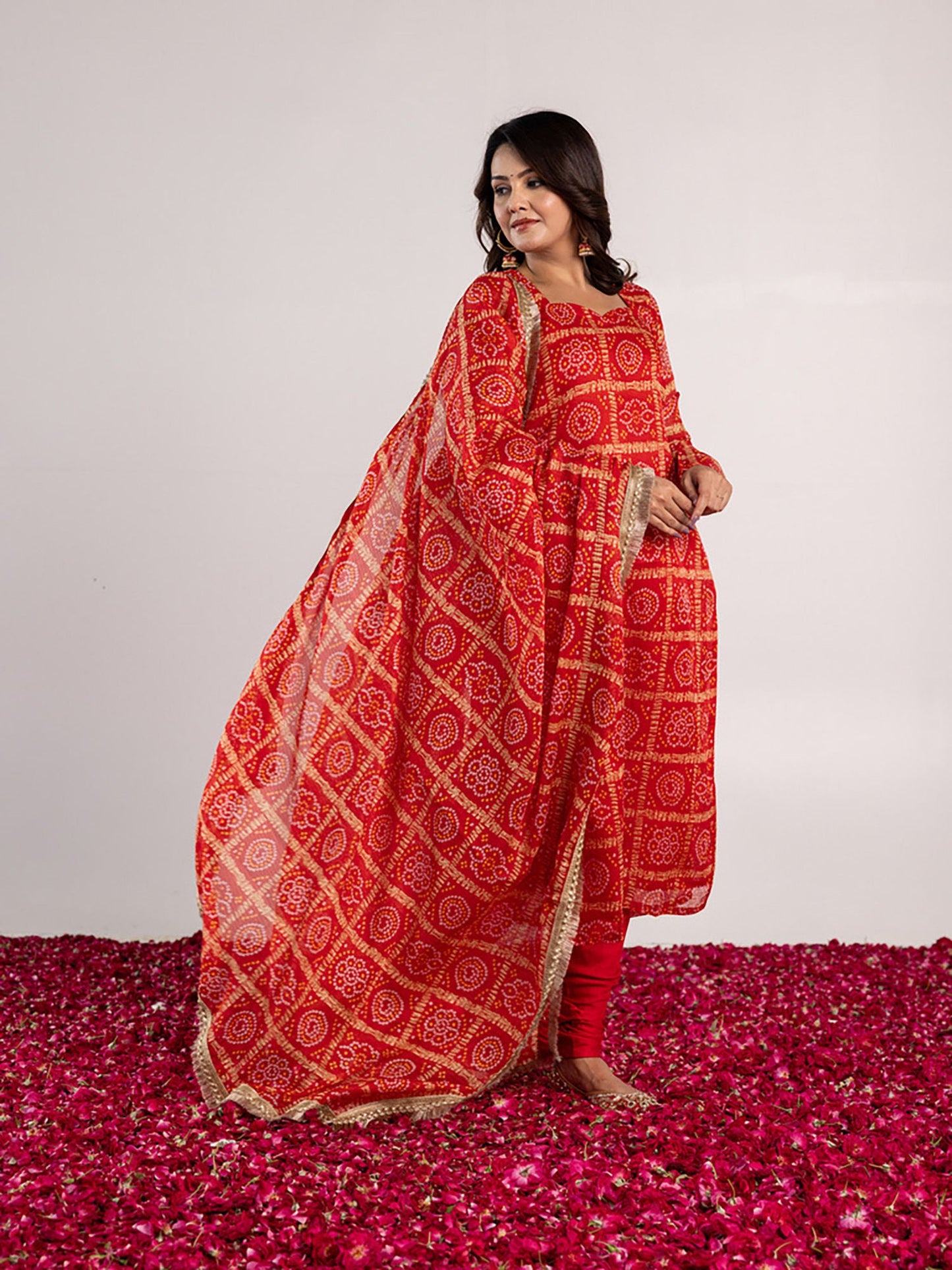 ONEWE INDIA Mati Kurta with Churidar & Dupatta (Set of 3)