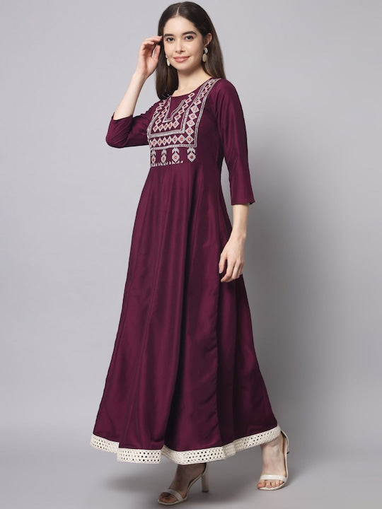 Myshka Embroidered Anarkali Ethnic Dresses
