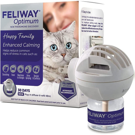 FELIWAY Optimum Cat, Enhanced Calming Pheromone Diffuser, 30 Day Starter Kit