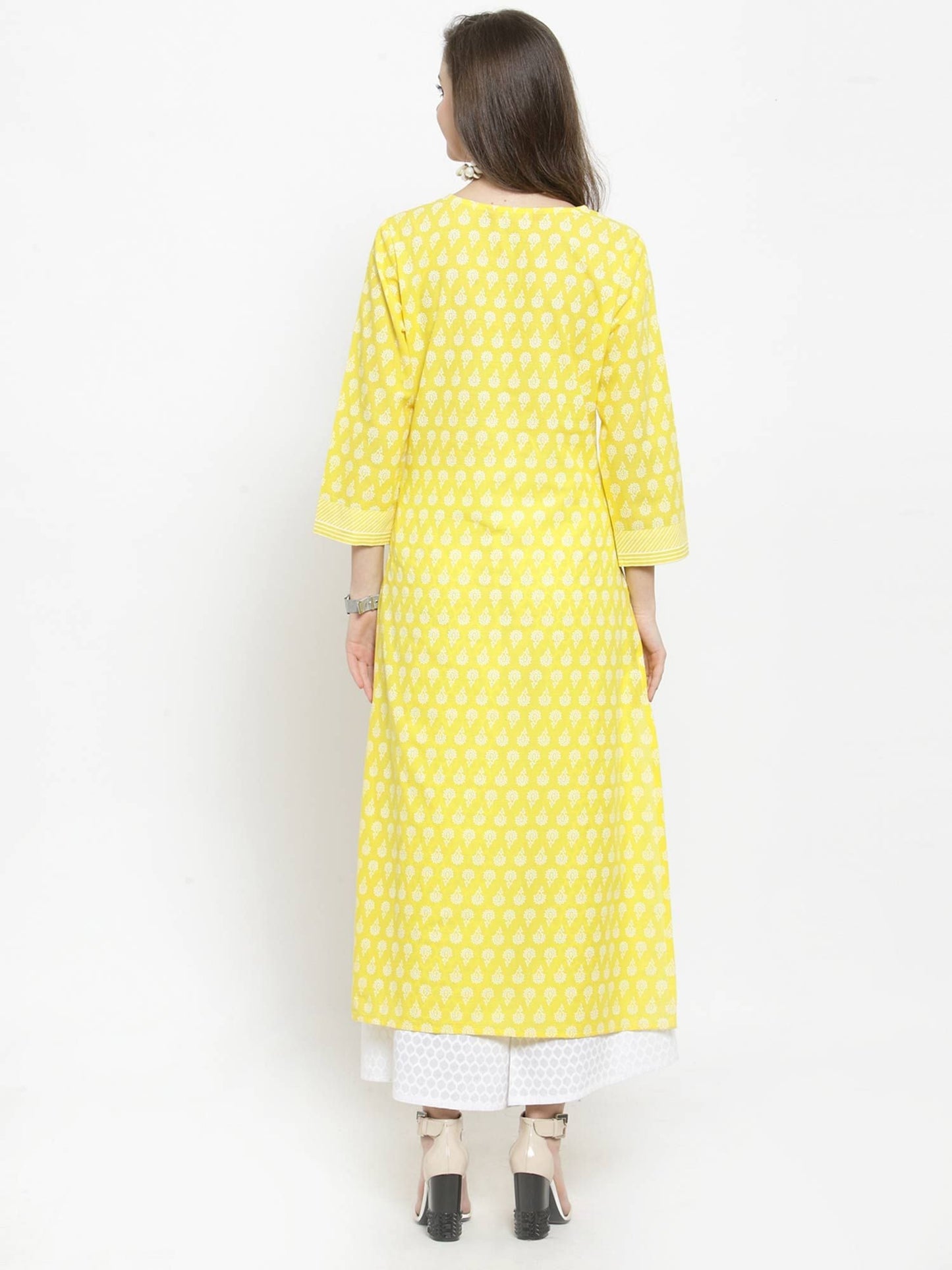 KSUT Yellow Printed Kurta