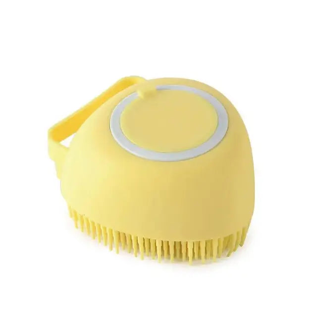 Bath Massage Gloves for Large Dogs and Cats Heart-shaped Yellow As the pictures