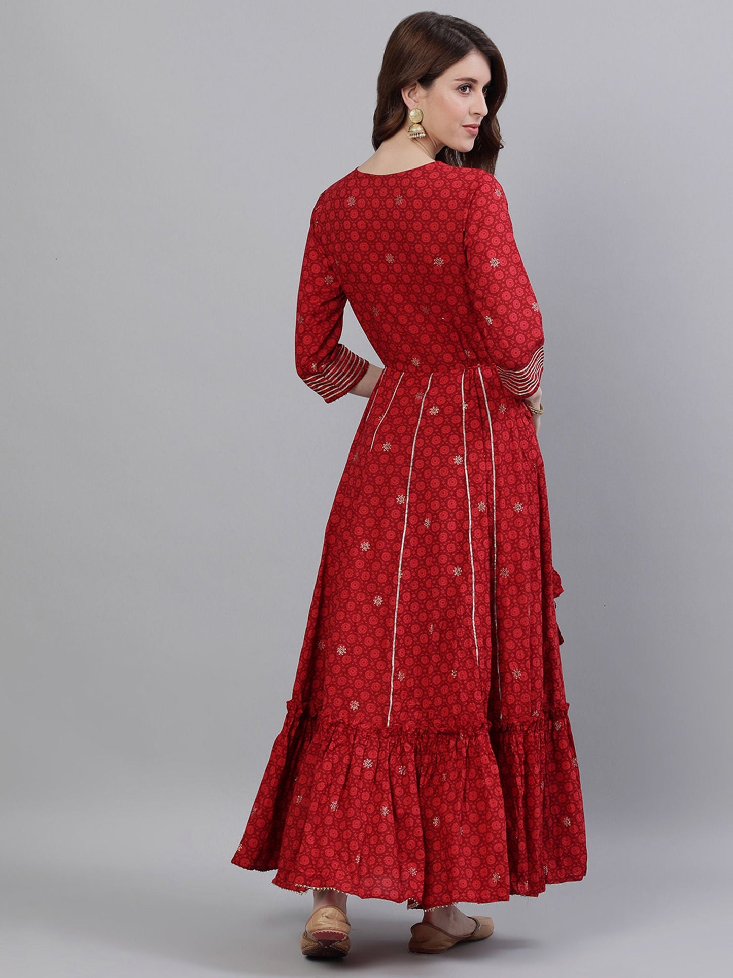 ISHIN Red Mirror Work Kurta